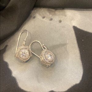 Elegant Silver Earrings with Crystal Accents